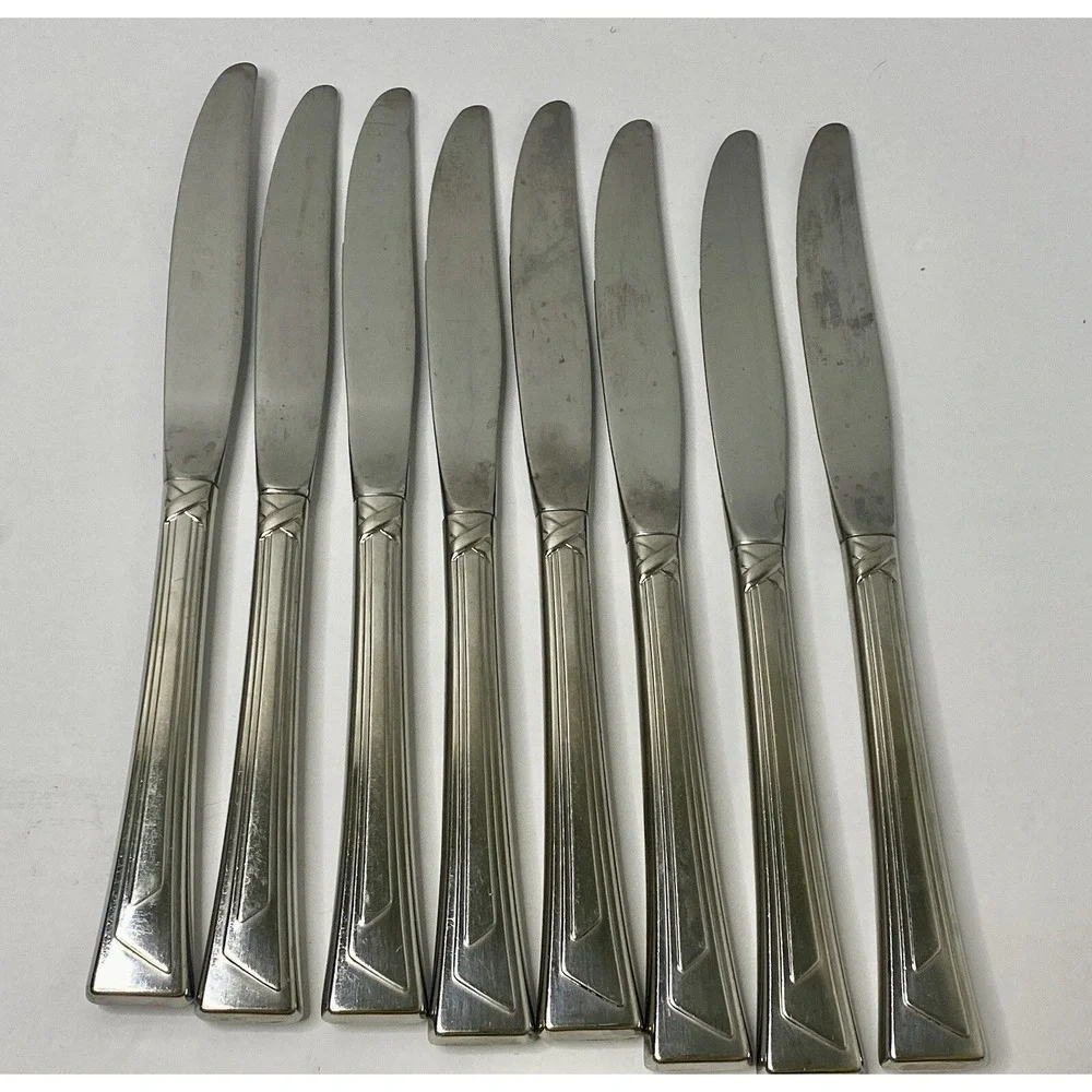 Oneida Ledges Set of 6 Dinner Knives USA Stainless Flatware